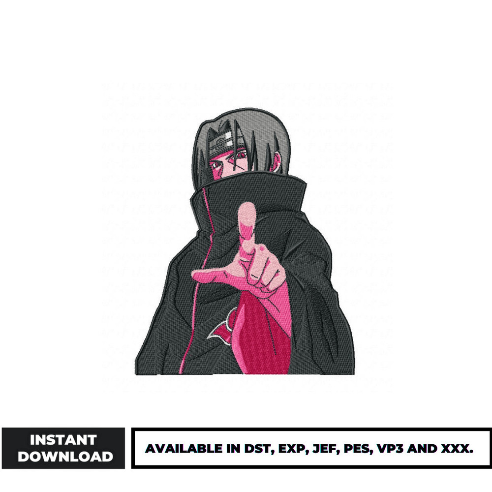 Itachi akatsuki embroidery design (2)