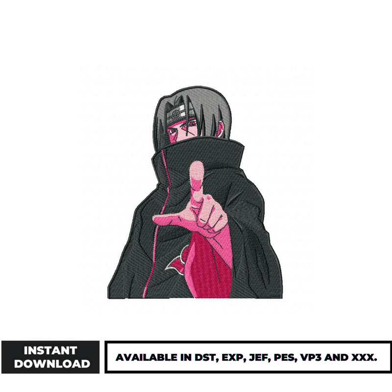 Itachi akatsuki embroidery design (2)