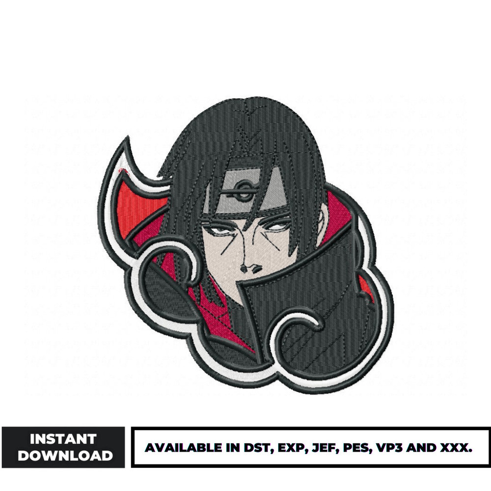 Itachi akatsuki embroidery design
