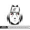 Itachi black white embroidery design