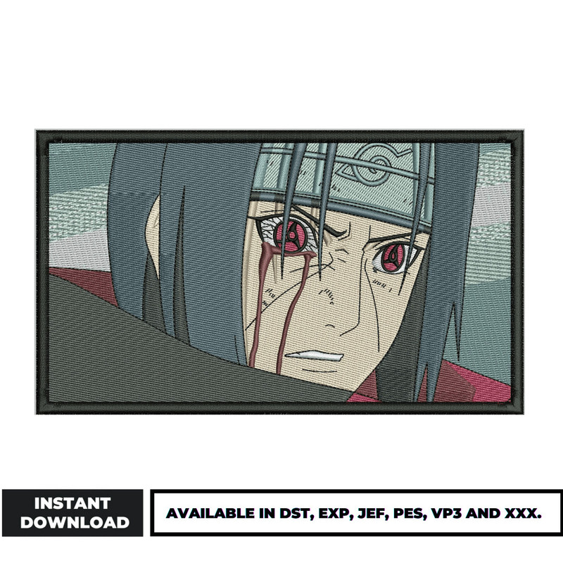 Itachi sharingan box embroidery design