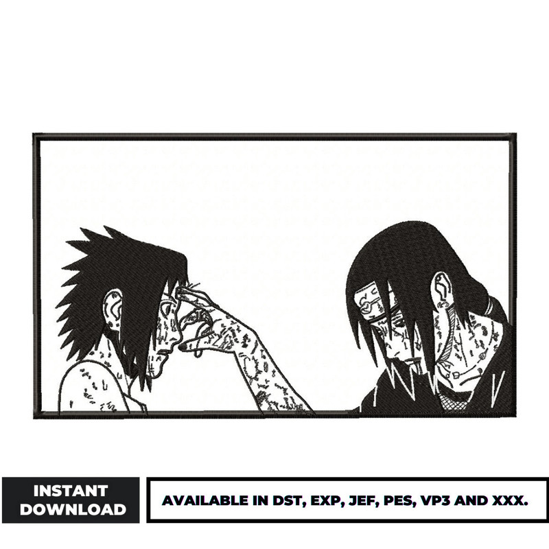 Itachi vs sasuke box embroidery design