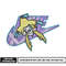 Jirachi swoosh embroidery design