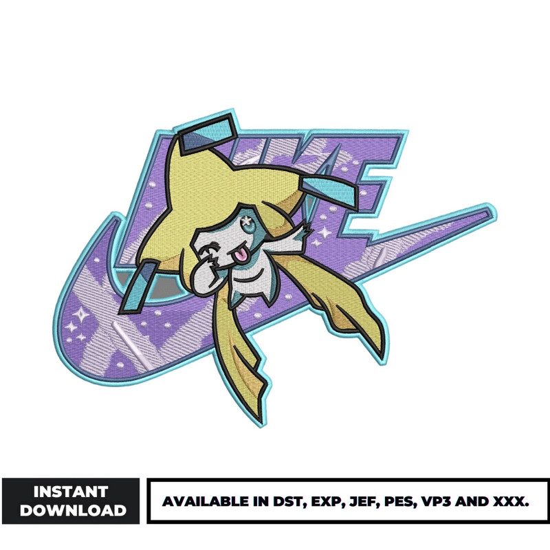 Jirachi swoosh embroidery design