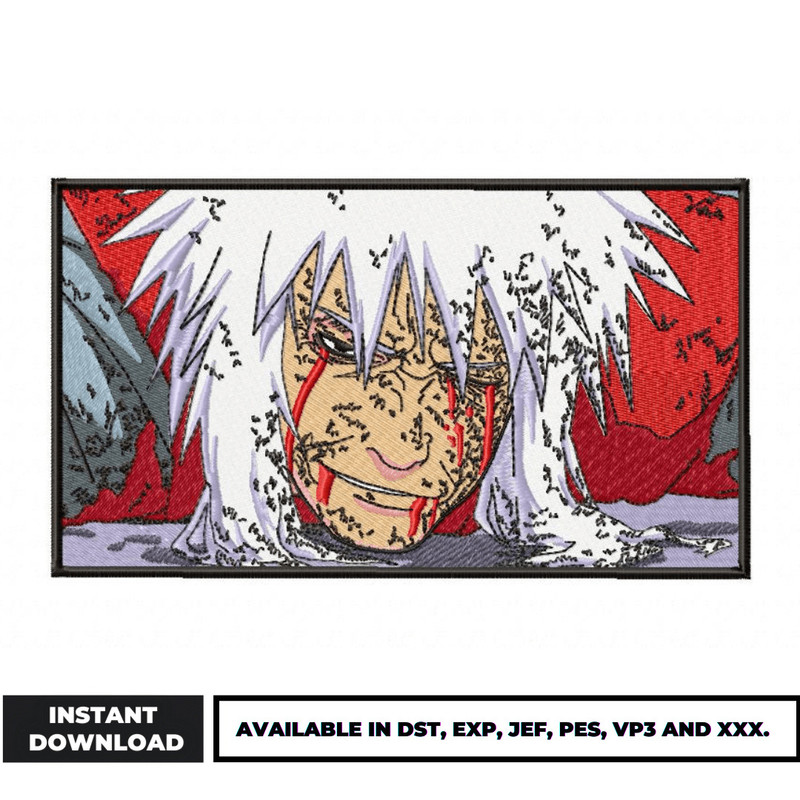 Jiraiya die box embroidery design