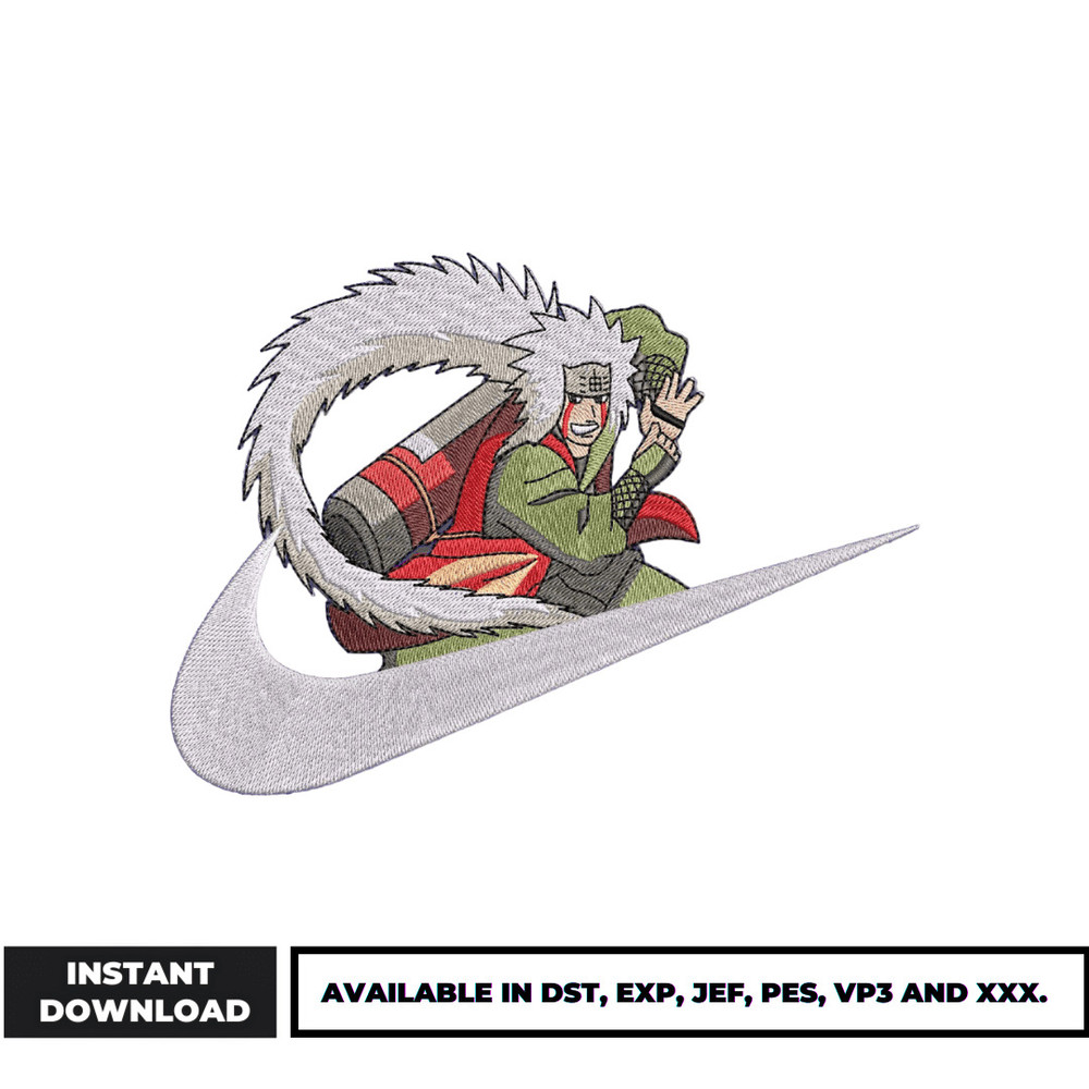 Jiraiya swoosh embroidery design