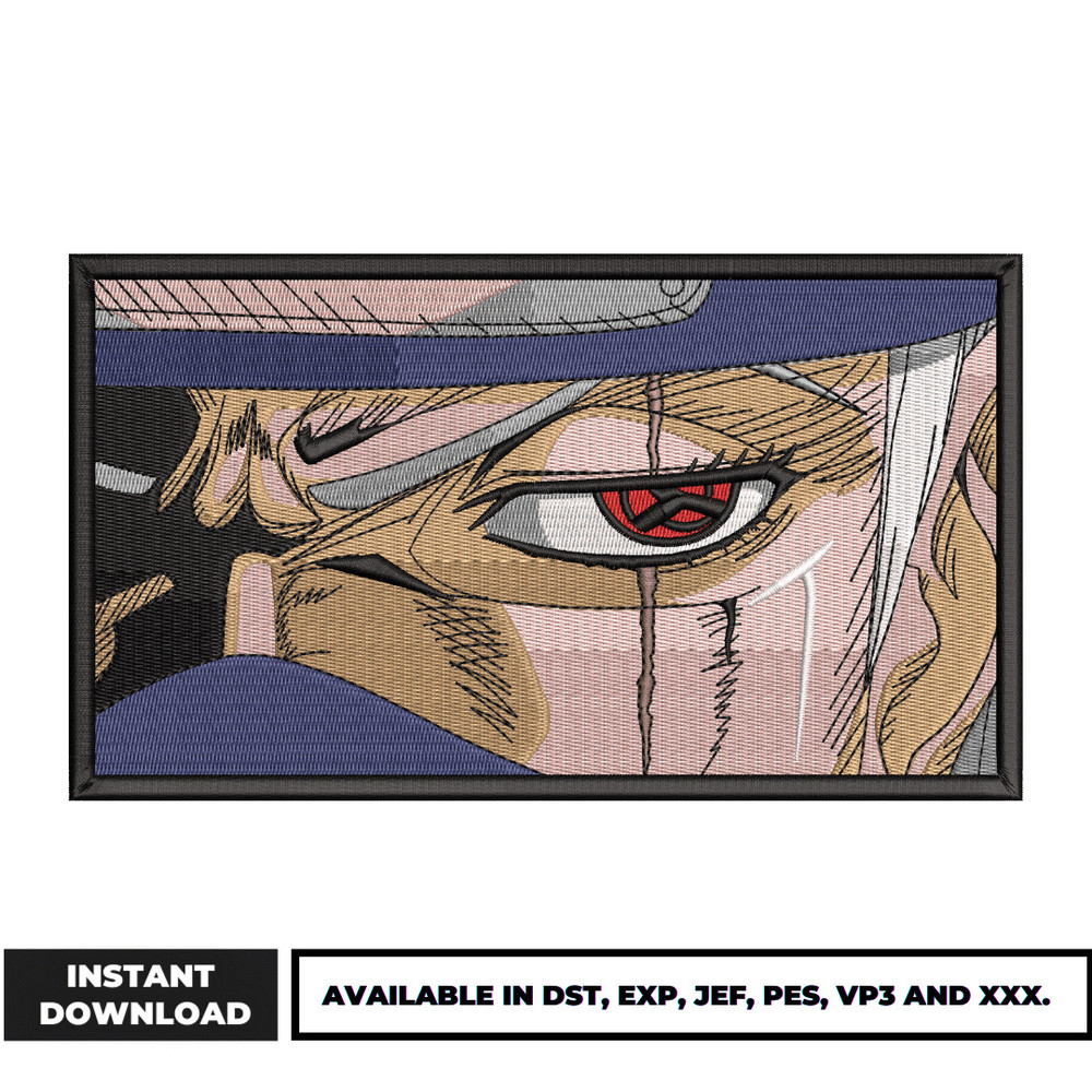 Kakashi sharingan embroidery design