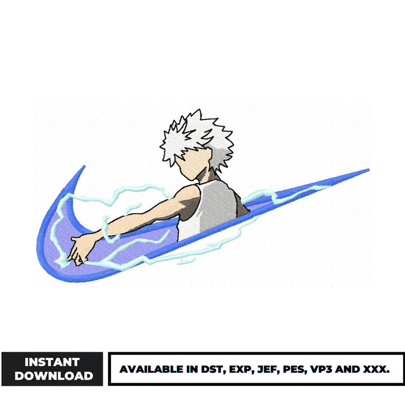 Killua x Swoosh embroidery design