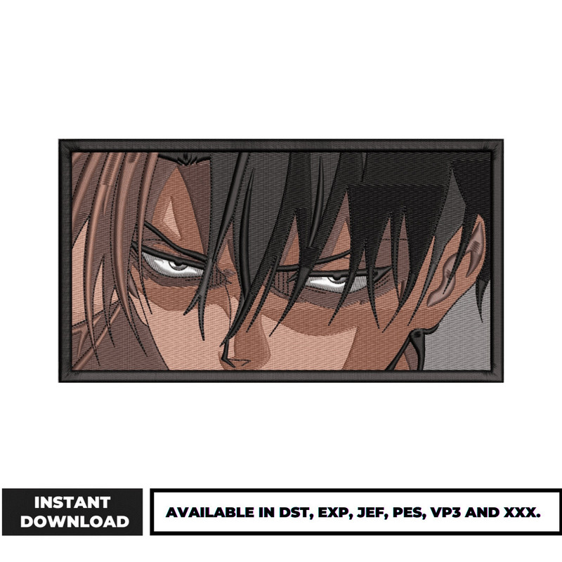 Levi attack on titan embroidery design (2)