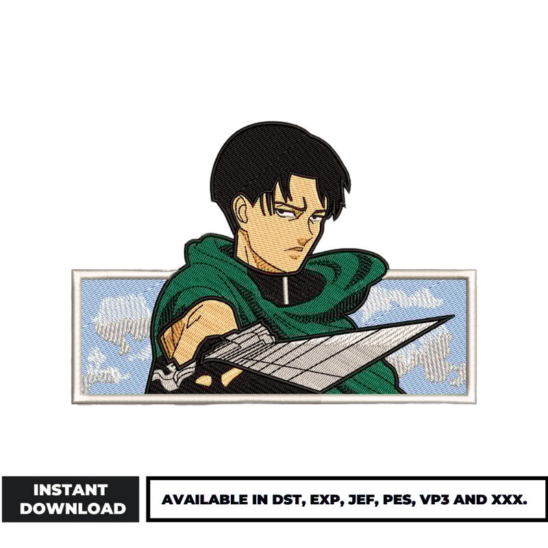 Levi rectangle embroidery design (2)