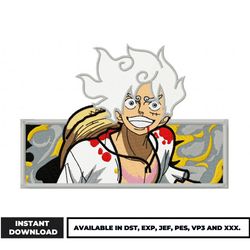 luffy gear 5 rectangle embroidery design