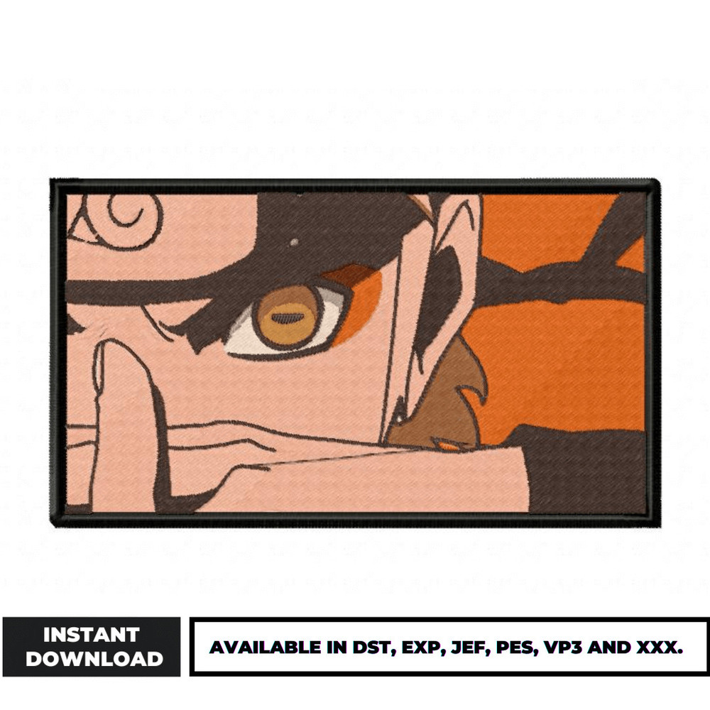 Naruto eyes box embroidery design