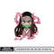 Nezuko angry embroidery design