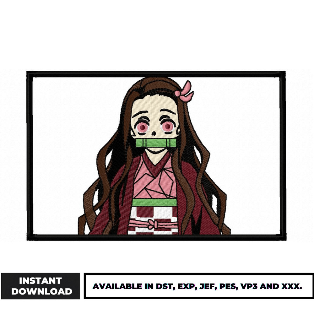 Nezuko demon box embroidery design