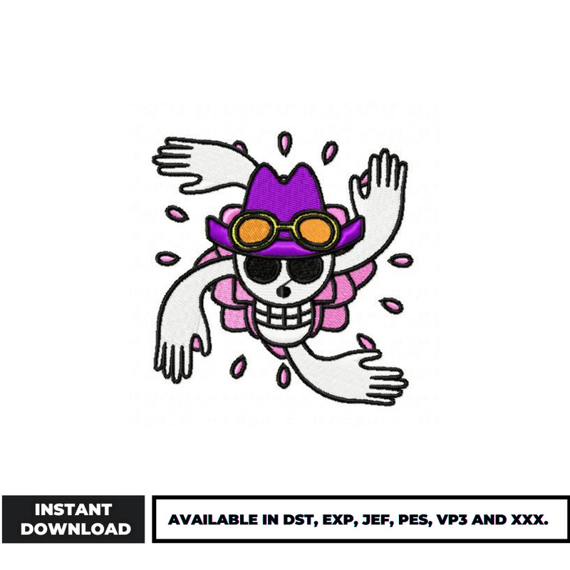 Nico robin skull embroidery design