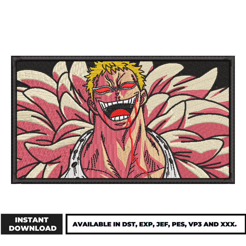 One piece donflamingo embroidery design