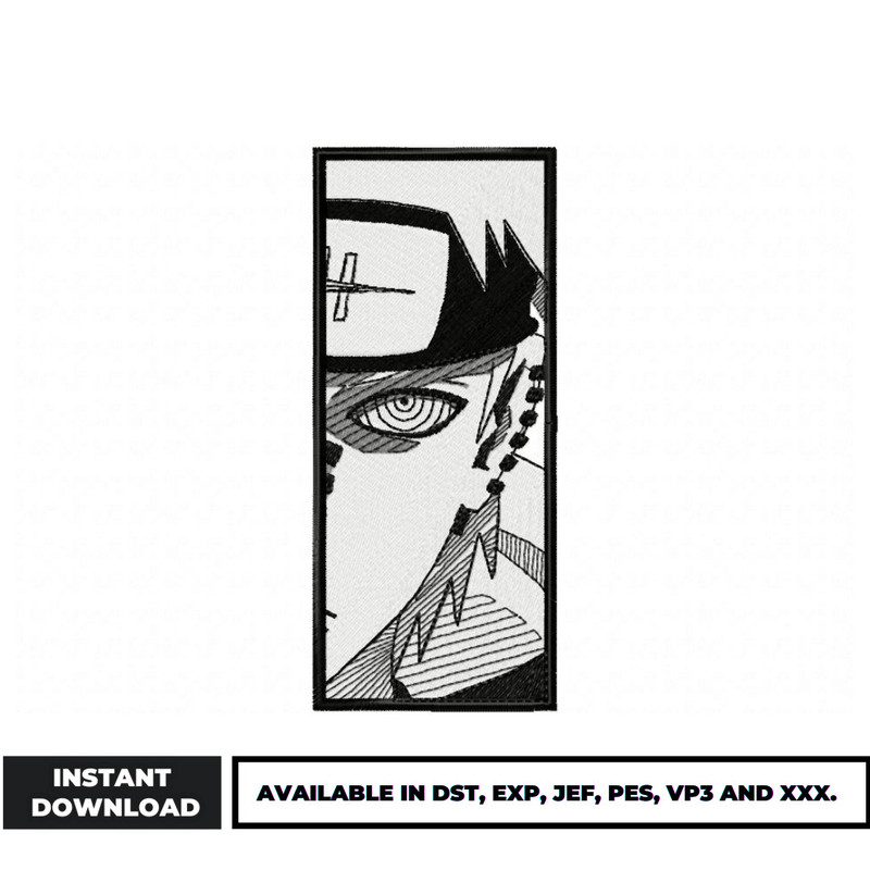 Pain black white embroidery design