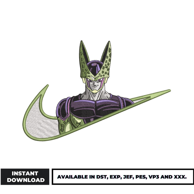 Perfect cell swoosh embroidery design