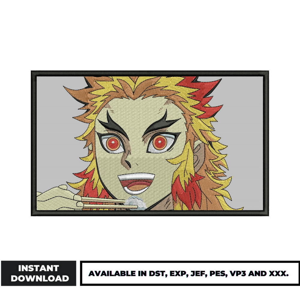 Rengoku hashira embroidery design