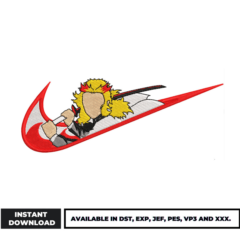 Rengoku swoosh embroidery design (2)