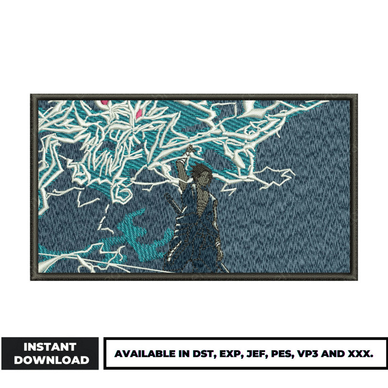 Sasuke chidori embroidery design