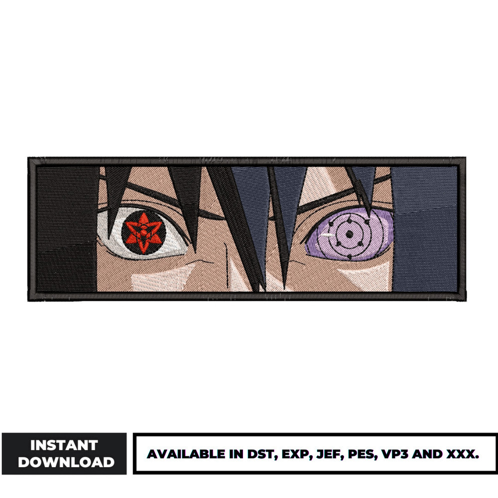 Sasuke eyes rectangle embroidery design