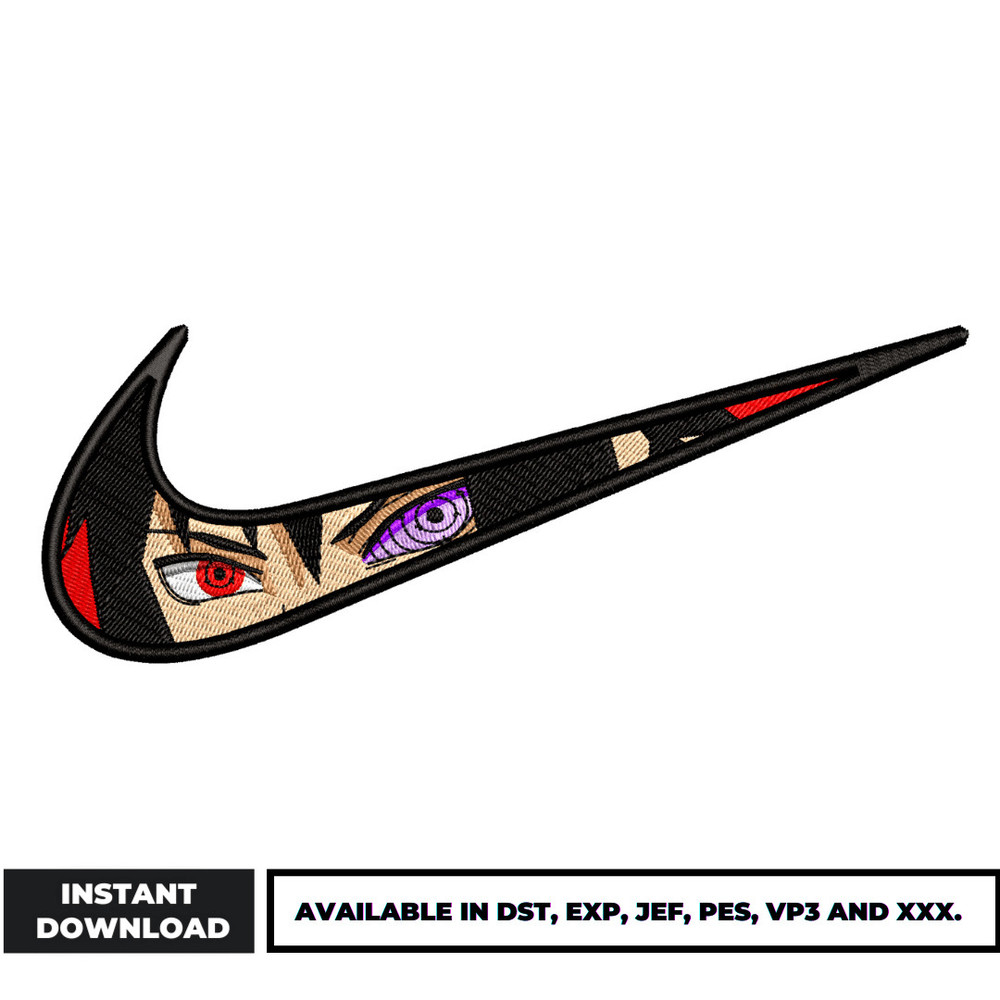 Sasuke Eyes Swoosh embroidery design