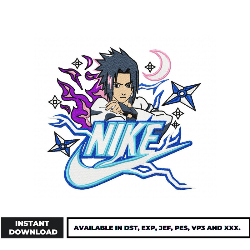 Sasuke nike embroidery design