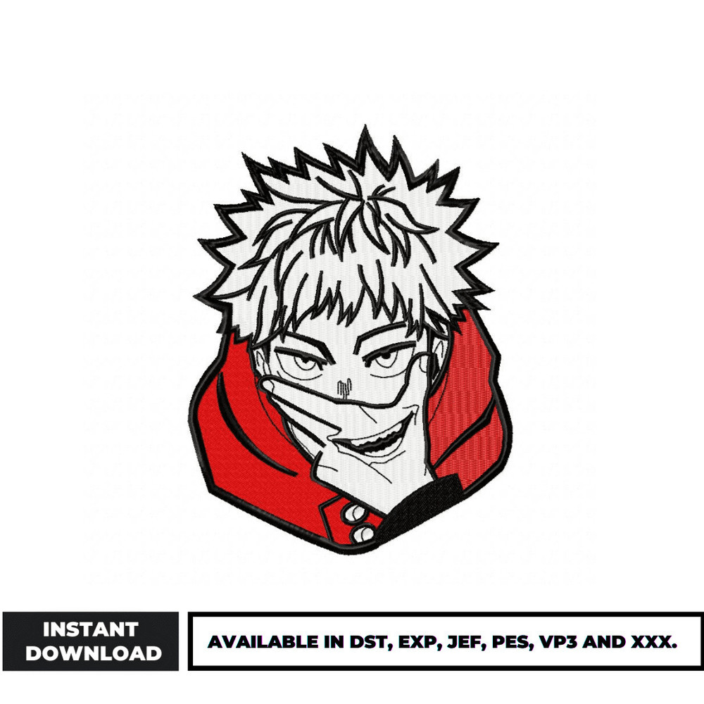 Sukuna x yuji embroidery design