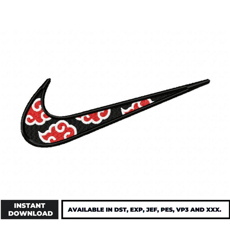 Swoosh x akatsuki naruto embroidery design