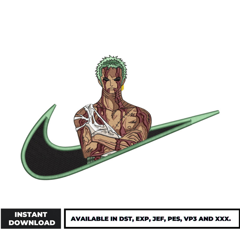 Swoosh zoro embroidery design (2)