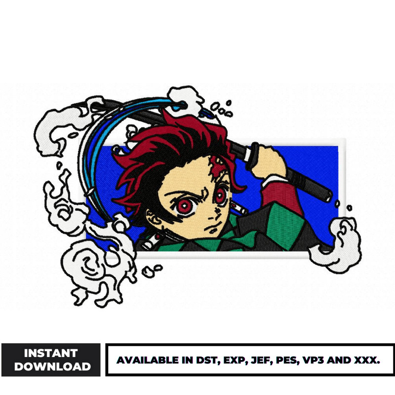 Tanjiro boxed embroidery design