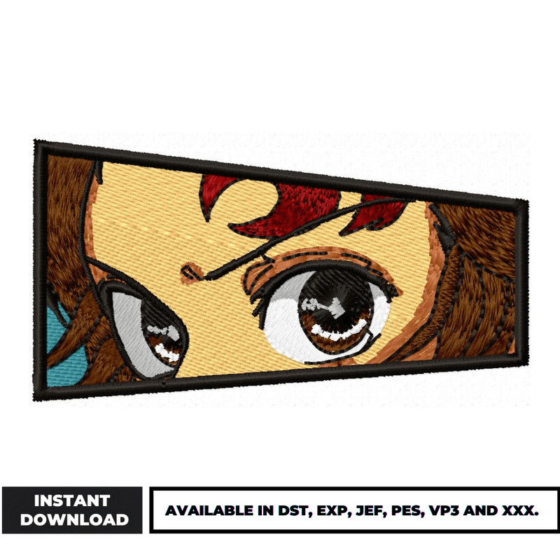 Tanjiro Boxed Angle embroidery design