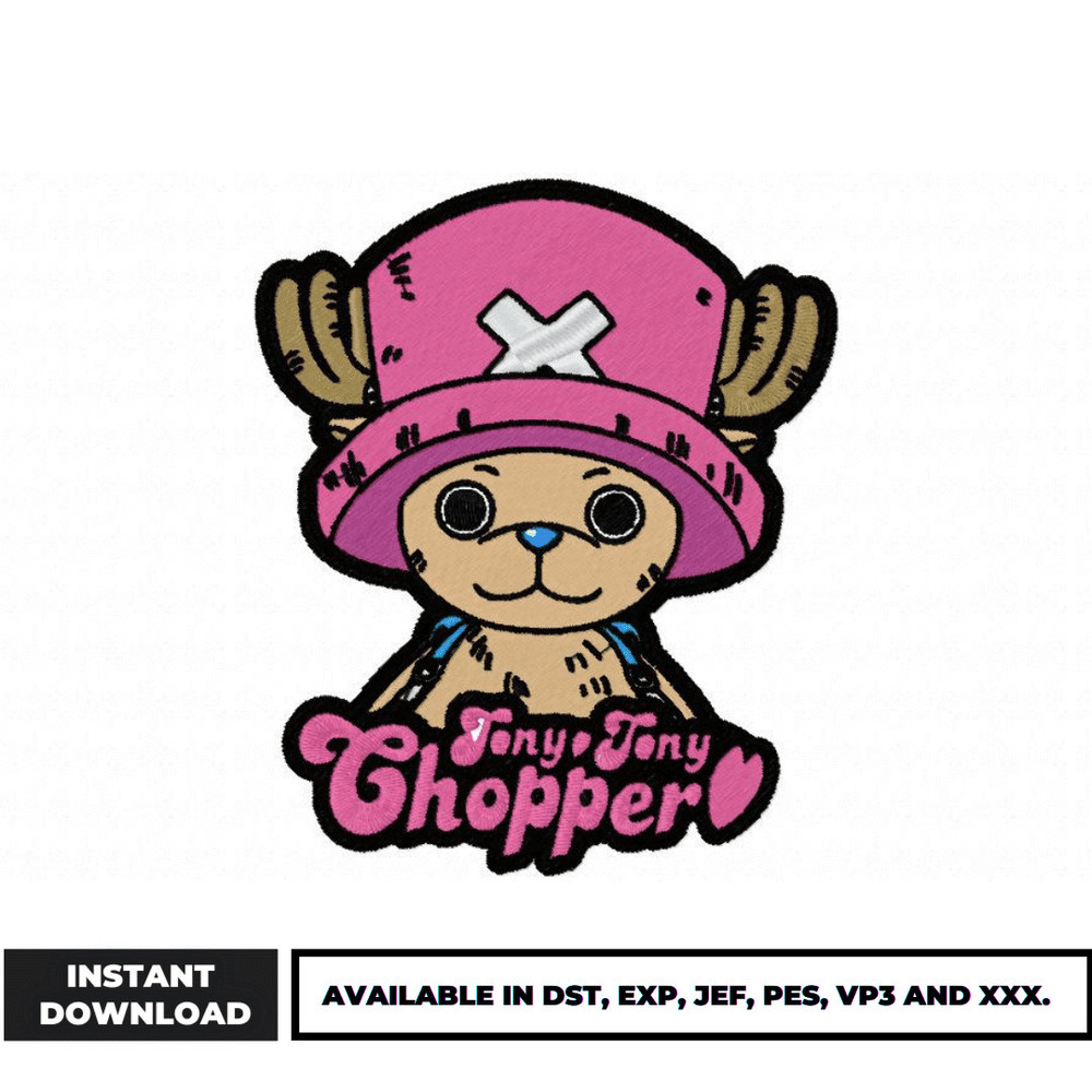 Tony tony chopper embroidery design