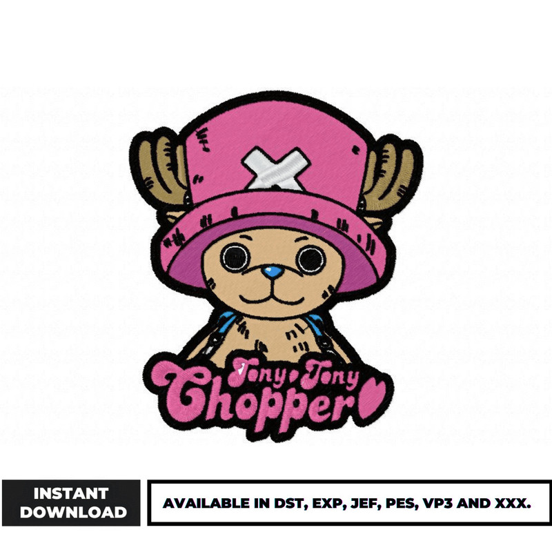 Tony tony chopper embroidery design