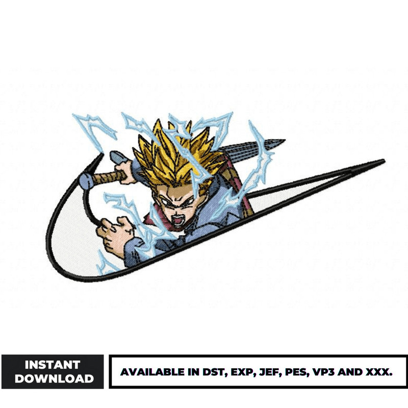 Trunk ssj swoosh embroidery design