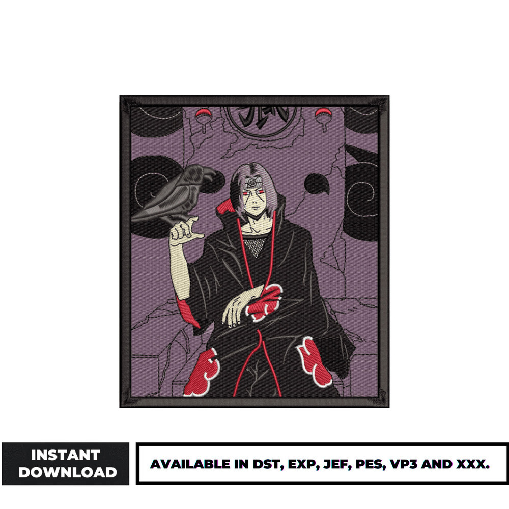 Uchiha itachi embroidery design (2)