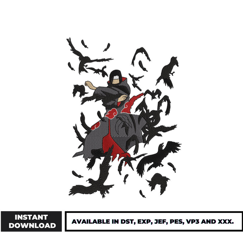 Uchiha itachi embroidery design