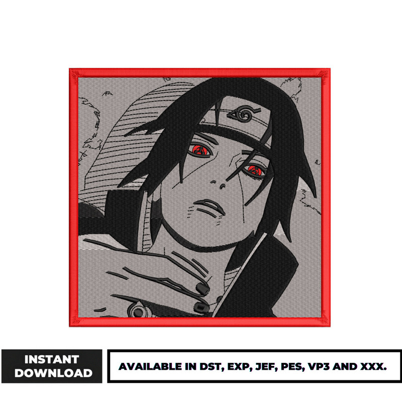 Uchiha itachi naruto box embroidery design