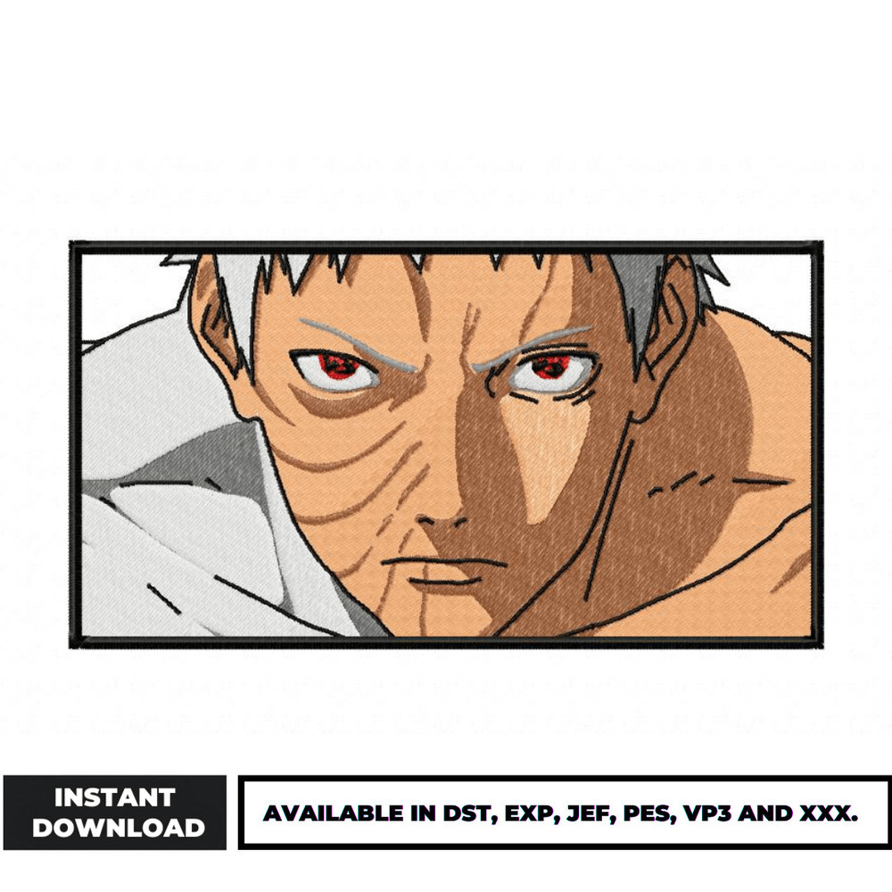 Uchiha obito embroidery design