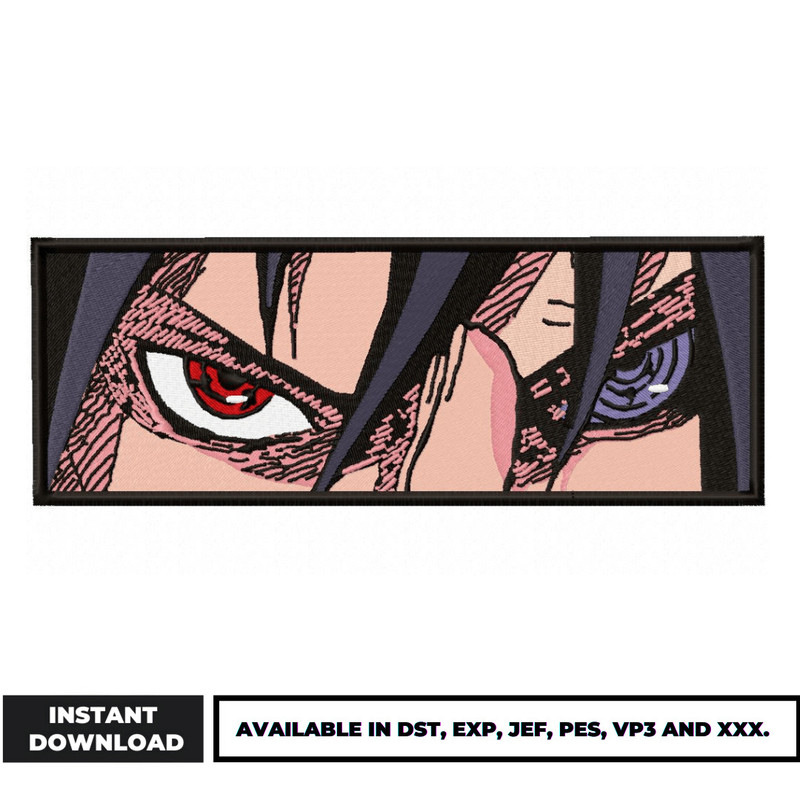 Uchiha sasuke eyes embroidery design