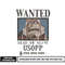 Usopp one piece wanted embroidery design