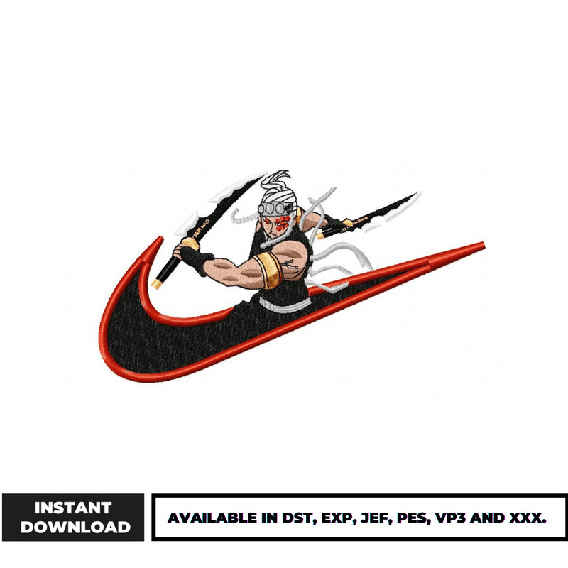 Uzui tengen swoosh embroidery design