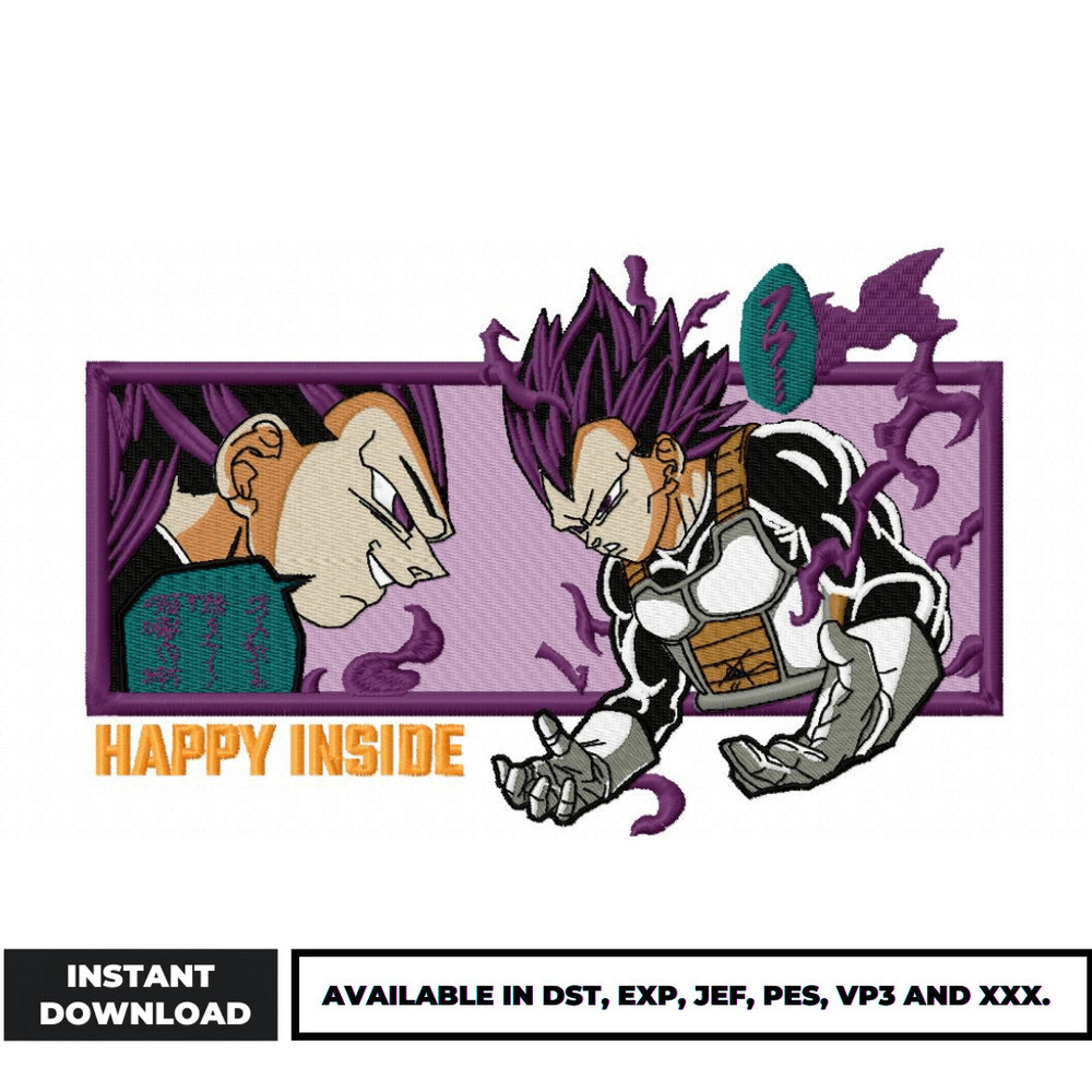 Vegeta Boxed embroidery design