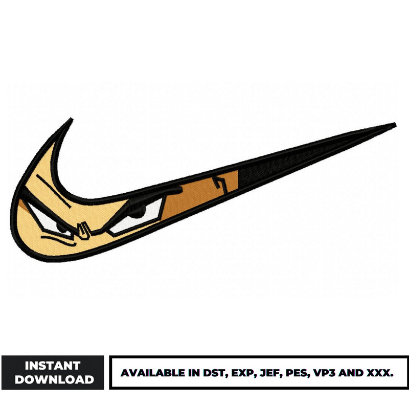 Vegeta Eyes Swoosh embroidery design