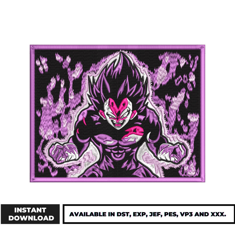 Vegeta hakai embroidery design