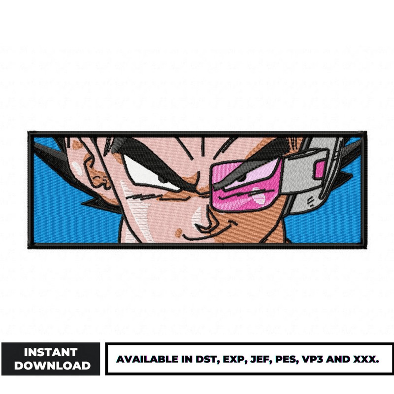 Vegeta saiyan embroidery design