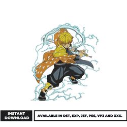 zenitsu demon slayer embroidery design (2)