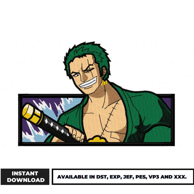 Zoro Boxed embroidery design
