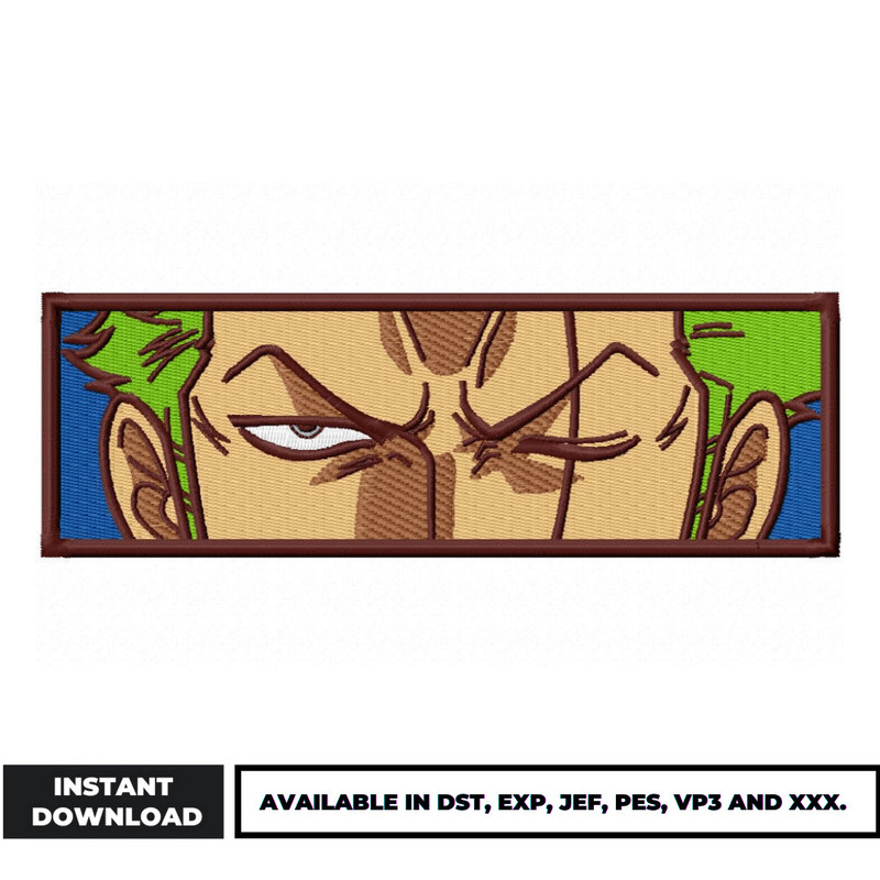 Zoro eyes rectangle embroidery design